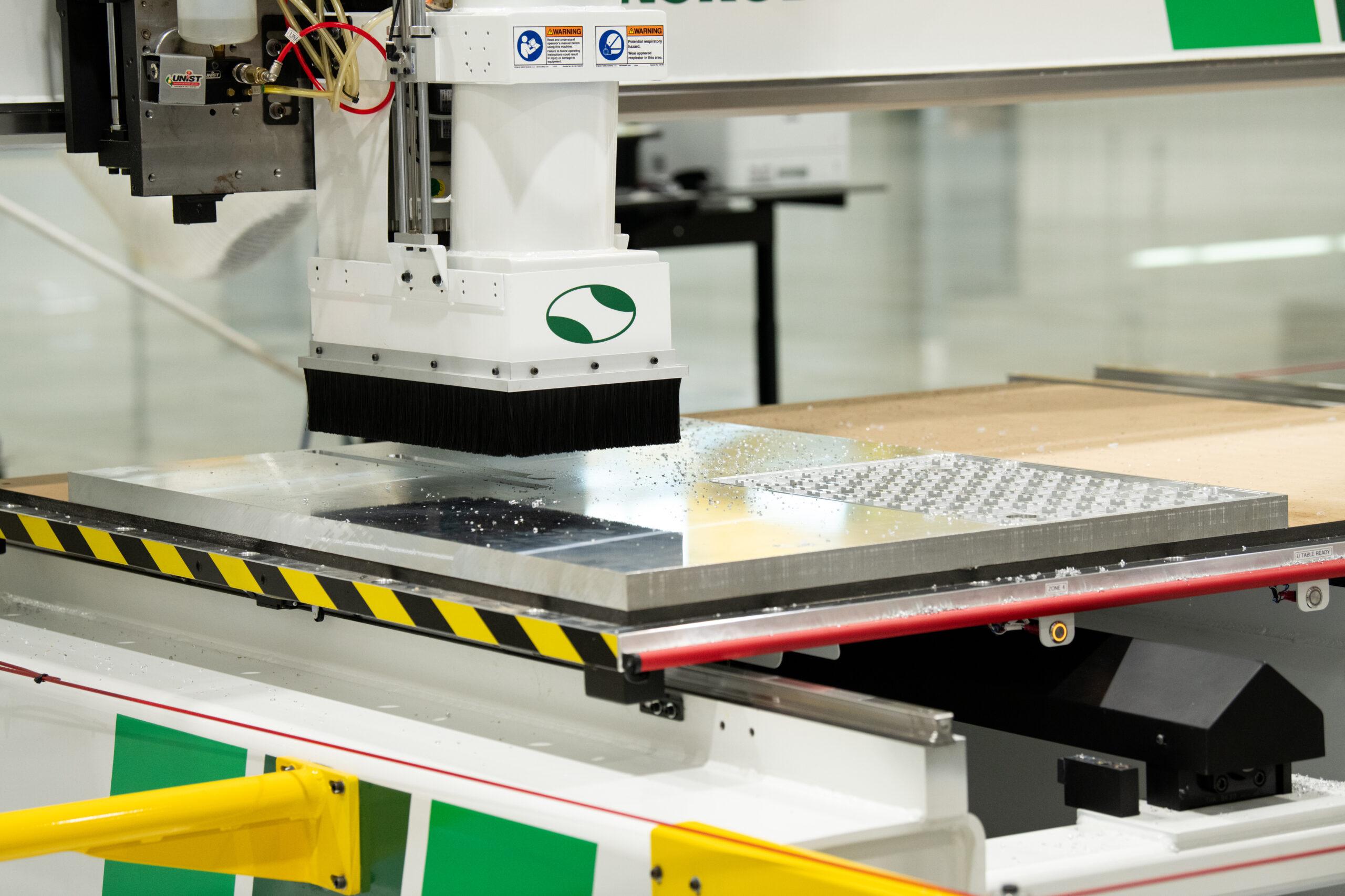 CNC machine cutting Aluminum